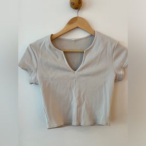 Alo yoga Ribbed Cropped Savvy Short Sleeve  women white M